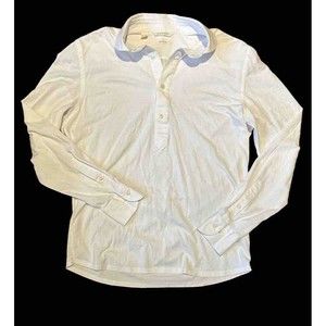 Suitsupply Shirt Mens (41/42) 16/16.5 White Polo Long Sleeve Cotton Extra Slim